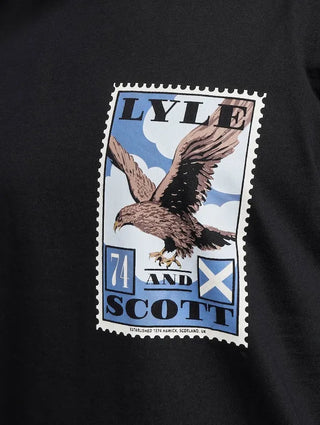 T-Shirt con Stampa Lyle&Scott Nera da Uomo