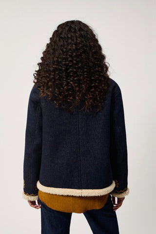 OLD GLORY-GIACCA CHUBA IN DENIM CON SHEARLING