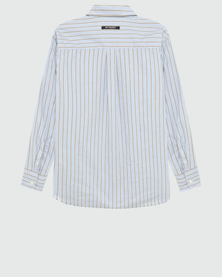 CAMICIA EASY IN POPELINE A RIGHE