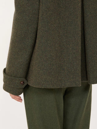 Cappotto corto in lana mélange - VERDE SALVIA