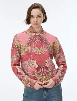 MAGLIA IN FILATO STAMPATO rosa
