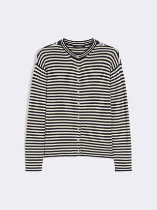 CARDIGAN IN FILATO DI COTONE - BLU