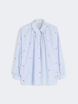 CAMICIA IN POPELINE CON RICAMI