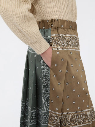 Gonna in twill stampato e drill di cotone - CUOIO