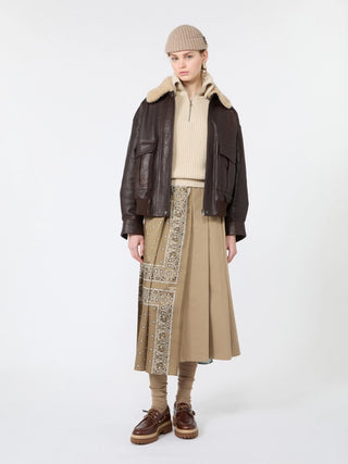 Gonna in twill stampato e drill di cotone - CUOIO