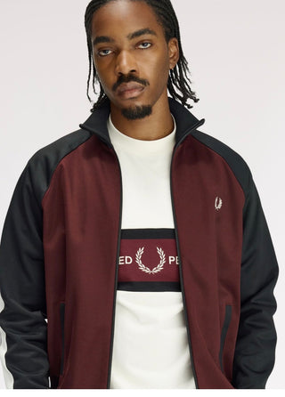 Track jacket con maniche a contrasto