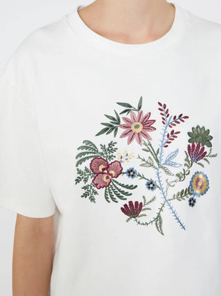T-SHIRT IN JERSEY DI COTONE CON STAMPA - BIANCO