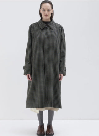REVERSIBLE COAT PIED DE POULE VIRGIN WOOL COTTON