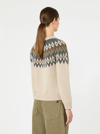 Cardigan in mista alpaca e lana - BEIGE