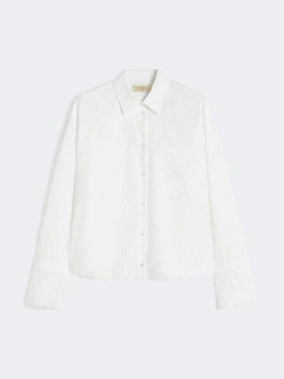 CAMICIA IN COTONE CON TASCHINO - BIANCO AVORIO
