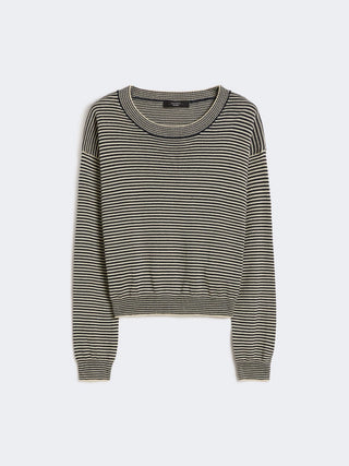 MAGLIA GIROCOLLO IN COTONE - BLU