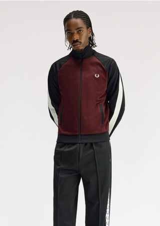 Track jacket con maniche a contrasto