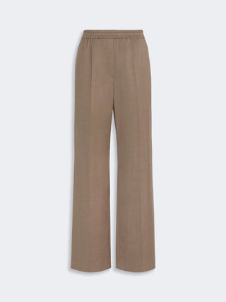 Pantalone in batavia di lana stretch - MARRON GLACE'