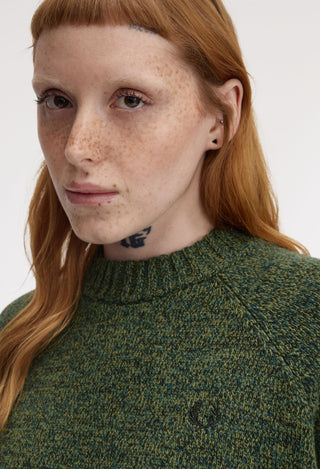 Maglione con collo alto a lupetto in filato ritorto mélange