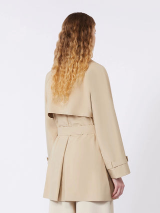 TRENCH CORTO IN TELA ANTIGOCCIA - BEIGE