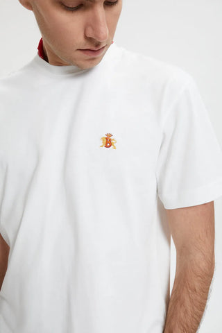 T-Shirt in Cotone Baracuta Bianca da Uomo