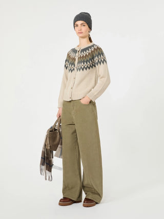 Cardigan in mista alpaca e lana - BEIGE