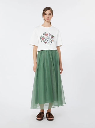 T-SHIRT IN JERSEY DI COTONE CON STAMPA - BIANCO