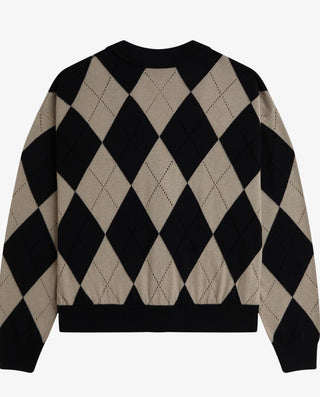 Cardigan traforato a losanghe