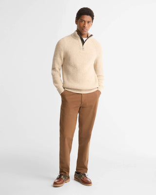 Maglione con zip corta Essentials in lana screziata