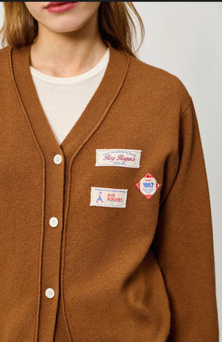 CARDIGAN CLUB IN LANA CON PATCH