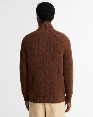 Maglione con zip corta Essentials in lana screziata