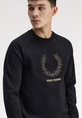 Felpa con corona d'alloro stilizzata