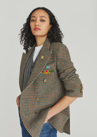 BLAZER DOPPIOPETTO IN LANA PIED DE POULE