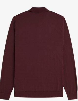 Polo in maglia a maniche lunghe a losanghe