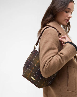 Borsa a secchiello in tartan Cedar