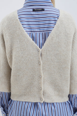 CARDIGAN REVERSE IN ALPACA Roy Roger’s donna bianco