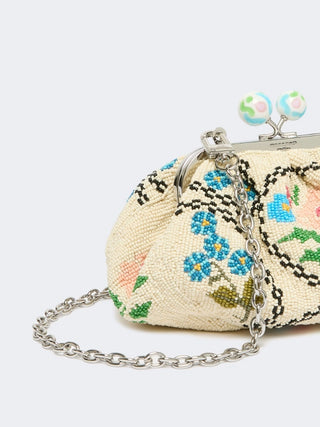 Pasticcino Bag extra small ricamata con perline - ROSA
