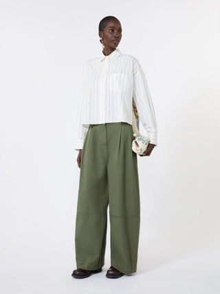 Camicia in cotone con schiena a contrasto - MARRONE