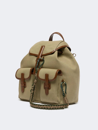 Zaino in canvas e pelle - FANGO
