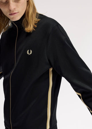 Track jacket con fettuccia a righe