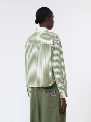 Camicia in popeline di cotone - VERDE