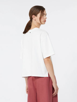 T-SHIRT IN JERSEY DI COTONE CON STAMPA - BIANCO