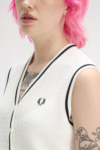 Gilet In Maglia Con Bottoni Su Tutta La Lunghezza