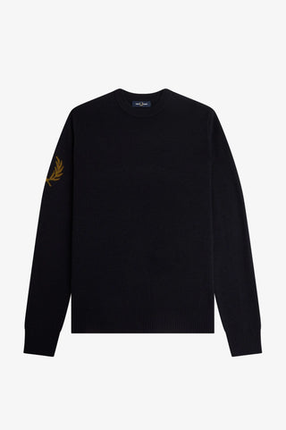 Maglione Laurel Wreath Crew Fred Perry Navy da Uomo