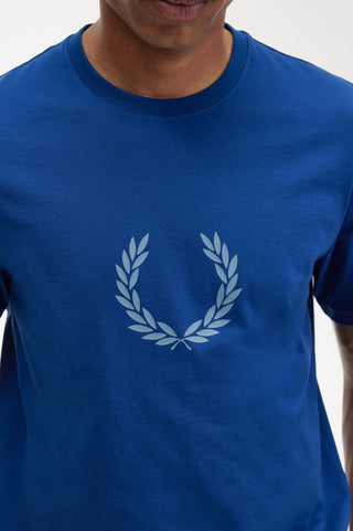 T-Shirt Laurel Wreath Fred Perry Blu da Uomo