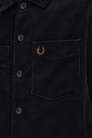 Camicia Overshirt in Velluto Fred Perry Nera