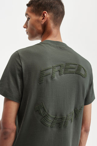 T-Shirt Warped Fred Perry Verde da Uomo