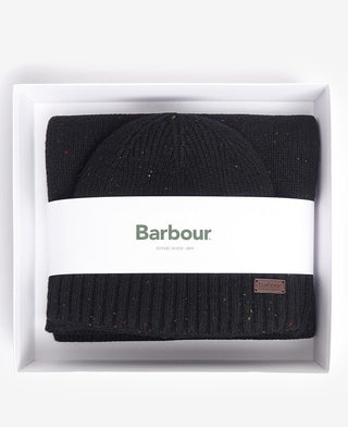 Sciarpa e Cappello Set Regalo Barbour Nero