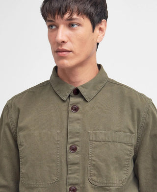 Camicia Overshirt Chesterwood Barbour Verde da Uomo