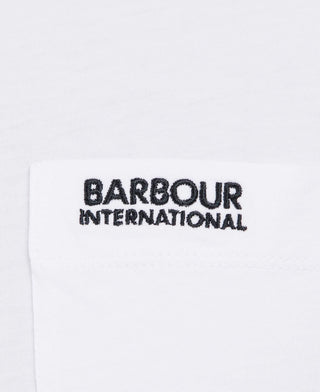 T-Shirt con Taschino Barbour International Bianca da Uomo