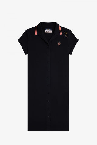 Vestito Shirt Fred Perry Nero da Donna