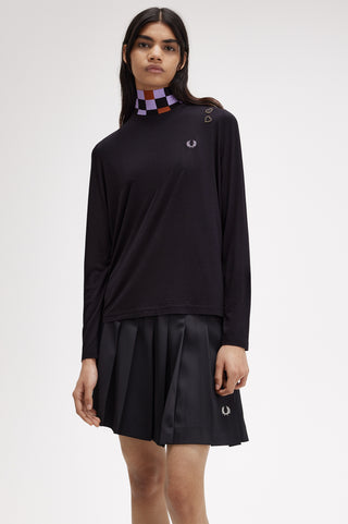 Top a collo alto con dettaglio stampato Fred Perry AMY WINEHOUSE FOUNDATION nero