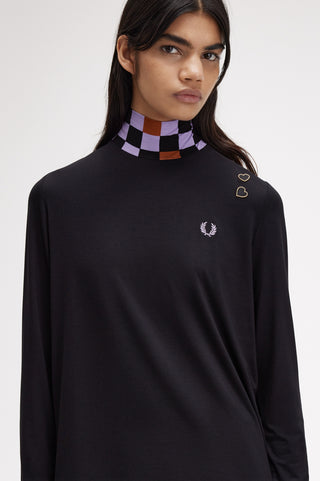 Top a collo alto con dettaglio stampato Fred Perry AMY WINEHOUSE FOUNDATION nero