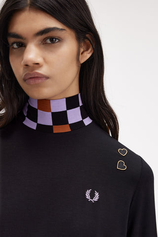 Top a collo alto con dettaglio stampato Fred Perry AMY WINEHOUSE FOUNDATION nero