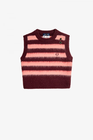Gilet a Righe Fred Perry Amy Winehouse Bordeaux da Donna